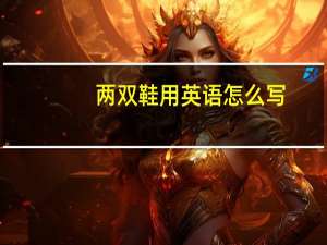两双鞋用英语怎么写