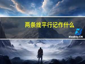 两条线平行记作什么