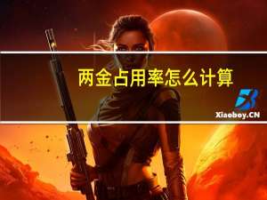 两金占用率怎么计算