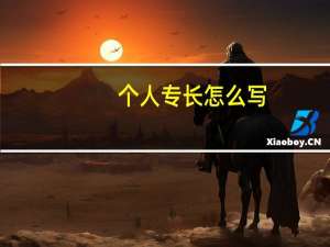 个人专长怎么写