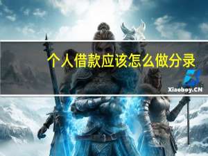 个人借款应该怎么做分录