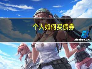 个人如何买债券