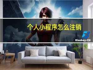 个人小程序怎么注销