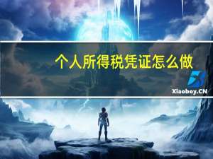 个人所得税凭证怎么做