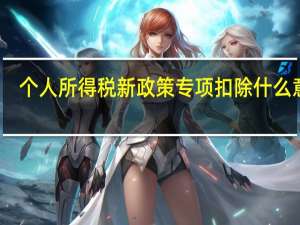个人所得税新政策专项扣除什么意思
