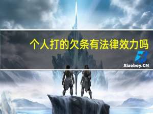 个人打的欠条有法律效力吗