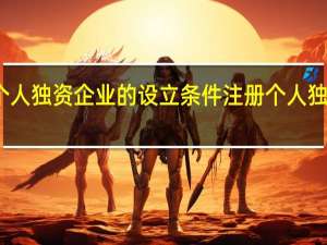 个人独资企业的设立条件 注册个人独资企业