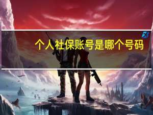 个人社保账号是哪个号码