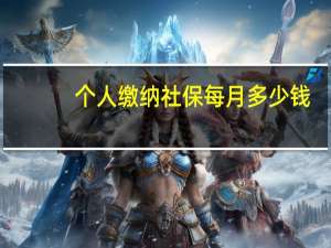 个人缴纳社保每月多少钱