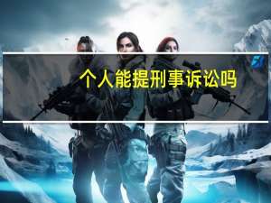 个人能提刑事诉讼吗