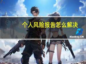 个人风险报告怎么解决