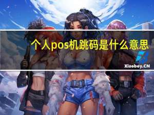 个人pos机跳码是什么意思