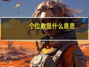 个位数是什么意思