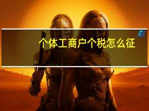 个体工商户个税怎么征