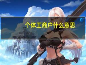 个体工商户什么意思