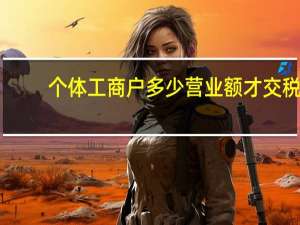 个体工商户多少营业额才交税
