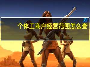 个体工商户经营范围怎么查（个体工商户经营范围在哪里查询）