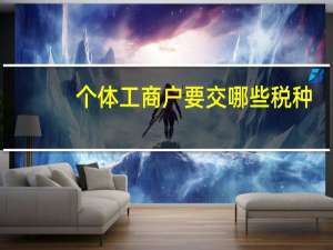 个体工商户要交哪些税种（个体工商户要交哪些税）