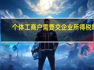 个体工商户需要交企业所得税吗