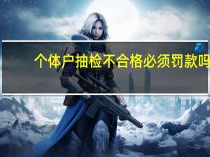 个体户抽检不合格必须罚款吗