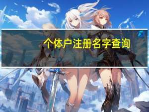 个体户注册名字查询（个体户）