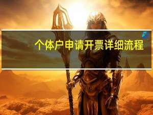 个体户申请开票详细流程