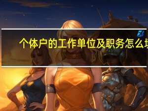 个体户的工作单位及职务怎么填