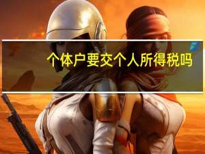 个体户要交个人所得税吗