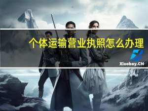 个体运输营业执照怎么办理,需要哪些手续 个体户营业执照怎么申请