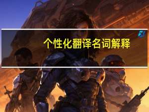 个性化翻译名词解释