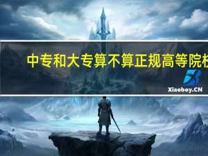 中专和大专算不算正规高等院校