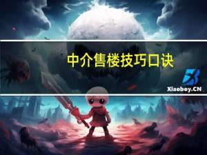 中介售楼技巧口诀（中介售楼技巧）