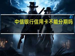 中信银行信用卡不能分期吗（有谁知道）