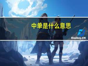 中单是什么意思