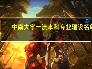 中南大学一流本科专业建设名单