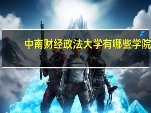 中南财经政法大学有哪些学院