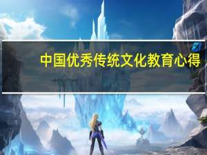 中国优秀传统文化教育心得