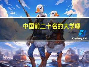 中国前二十名的大学嗯