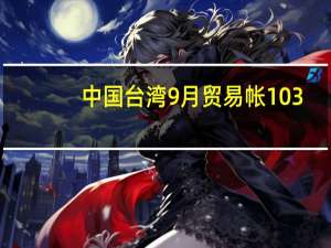 中国台湾9月贸易帐 103.2亿美元预期75亿美元前值85.9亿美元