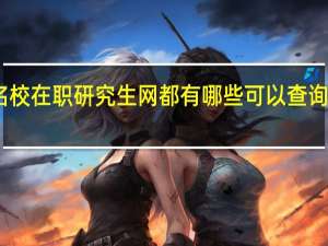 中国名校在职研究生网都有哪些可以查询到哪些信息
