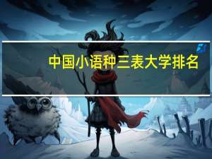 中国小语种三表大学排名