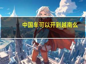 中国车可以开到越南么