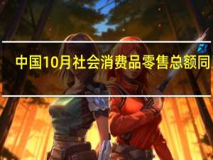 中国10月社会消费品零售总额同比 7.6%预期 7%前值 5.5%