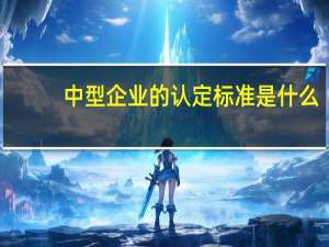 中型企业的认定标准是什么