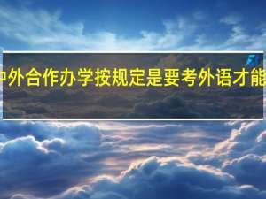 中外合作办学按规定是要考外语才能入学吗
