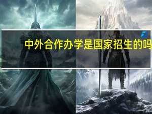 中外合作办学是国家招生的吗