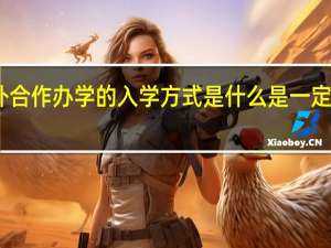 中外合作办学的入学方式是什么是一定要出国吗