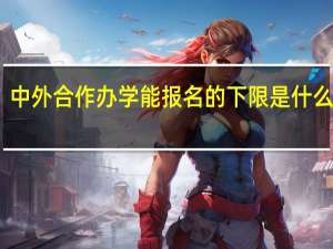 中外合作办学能报名的下限是什么学历