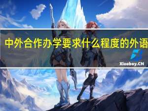 中外合作办学要求什么程度的外语水平