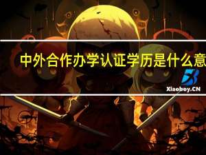中外合作办学认证学历是什么意思